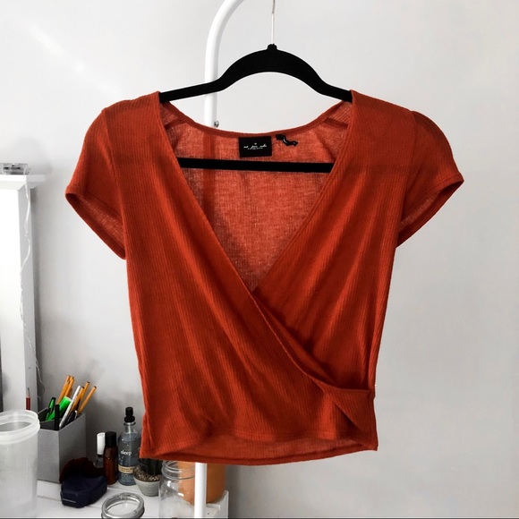 Urban Outfitters Tops - urban outfitters rust colored wrap top